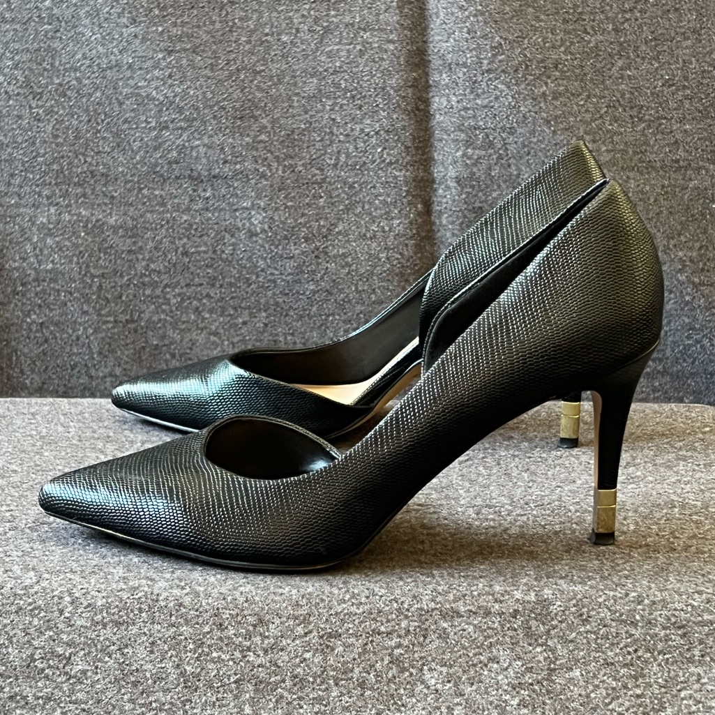 Aldo Black Textured Heels
